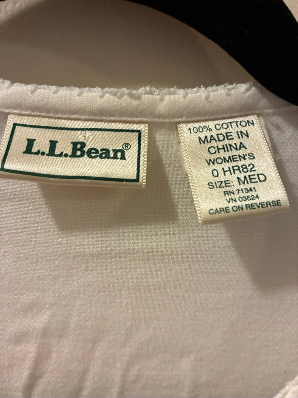 LL Beam White Embroidered Long Sleeve Cotton nightgown - medium